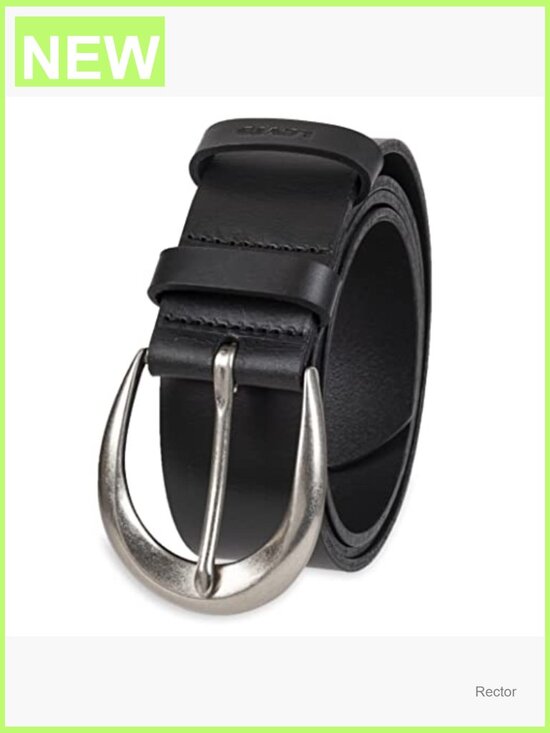 Genuine Leather Belt with Silver Curved Buckle for Women, 1.5 Inch Wide, main image 5